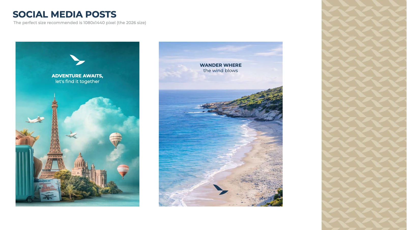 Travel imagery and Beyroute patterns applied to social media posts